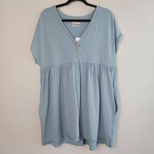 NWT Urban Outfitters medium blue babydoll top tunic dress with pockets boho